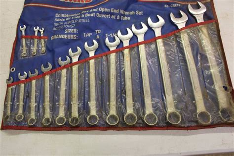 antique open end wrench set with metal box|2 inch combination wrench set.